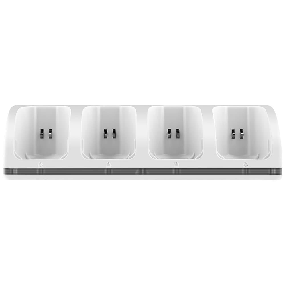 Wii Charging Station C9 Wii Remote Charger with 4PCS Wii Rechargeable Batteries and LED Light for Wii/Wii U Remote Control-Dark White