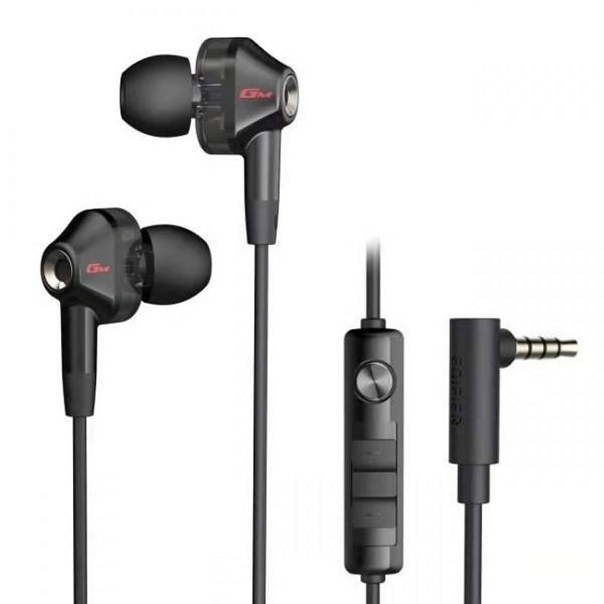 EdifierGM2 SE Quad Driver Wired Gaming Earphones Dynamic Drivers Volume Control, Black