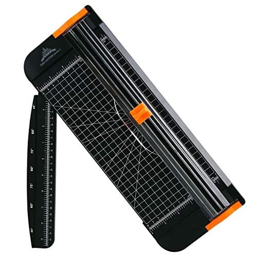 JIELISI Paper Trimmer A4 Titanium Paper Guillotines Scrapbooking with Finger Protection and Slide Ruler Design, Black