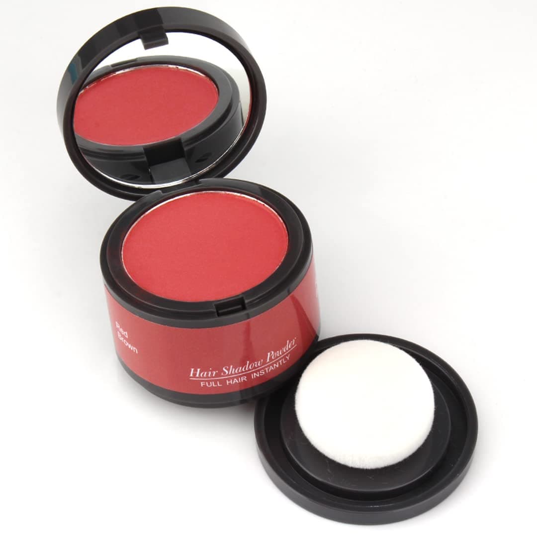 Gowwim Hairline Powder (Red-Brown Bright) Root Dye - Instant Color Shadow Cover Gray Roots, Touch-Up, Thin Hair Powder 4g
