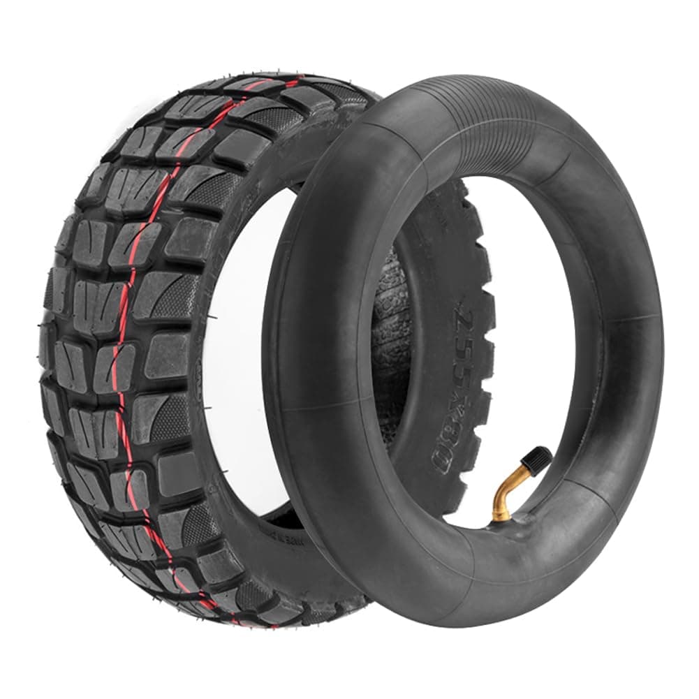 Generic 255x80 Off-Road Tire & Inner Tube Set for 10" Electric Scooter, 6" Rim, 3" Width, Directional Tread, 50 PSI, Year Round, Tube Construction
