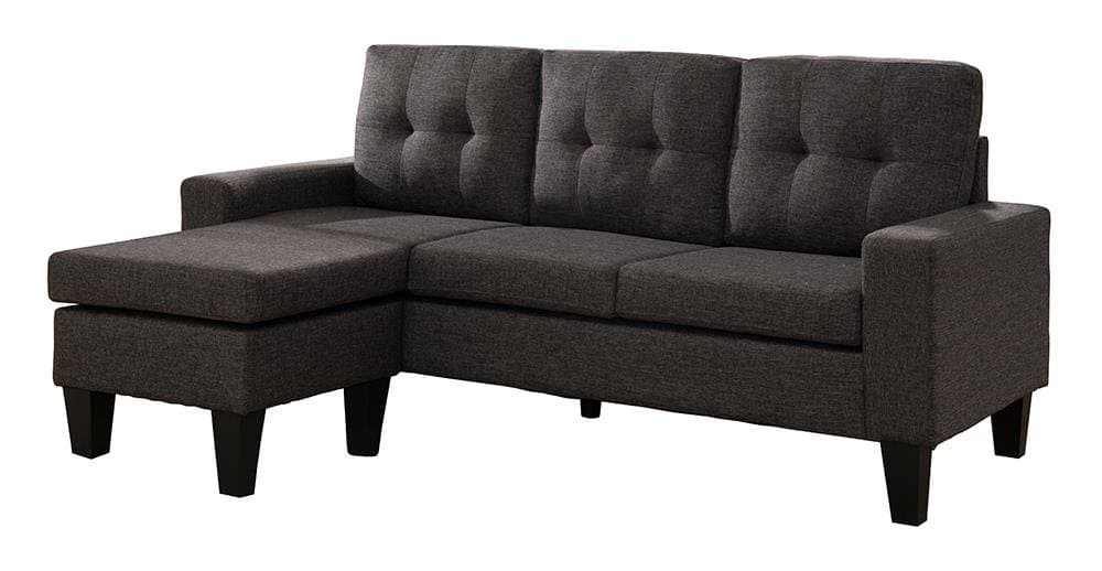 Douglas SECTIONAL Sofa with Reversible Chaise, Dark Grey