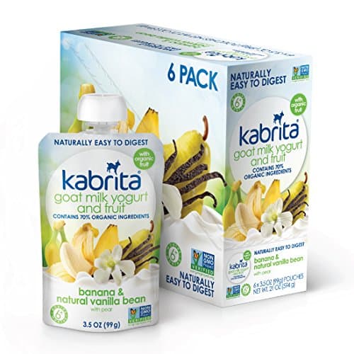 Kabrita Goat Milk Yogurt & Fruit - Banana & Natural Vanilla Bean - 4 oz - 6 pk