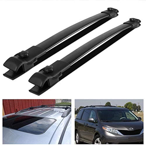 Catinbow 41" Universal Roof Rack Cross Bars Car Roof Racks Cargo Carrier Roof Rails for 11-18 Toyota Sienna Aluminum Black 2 Pack