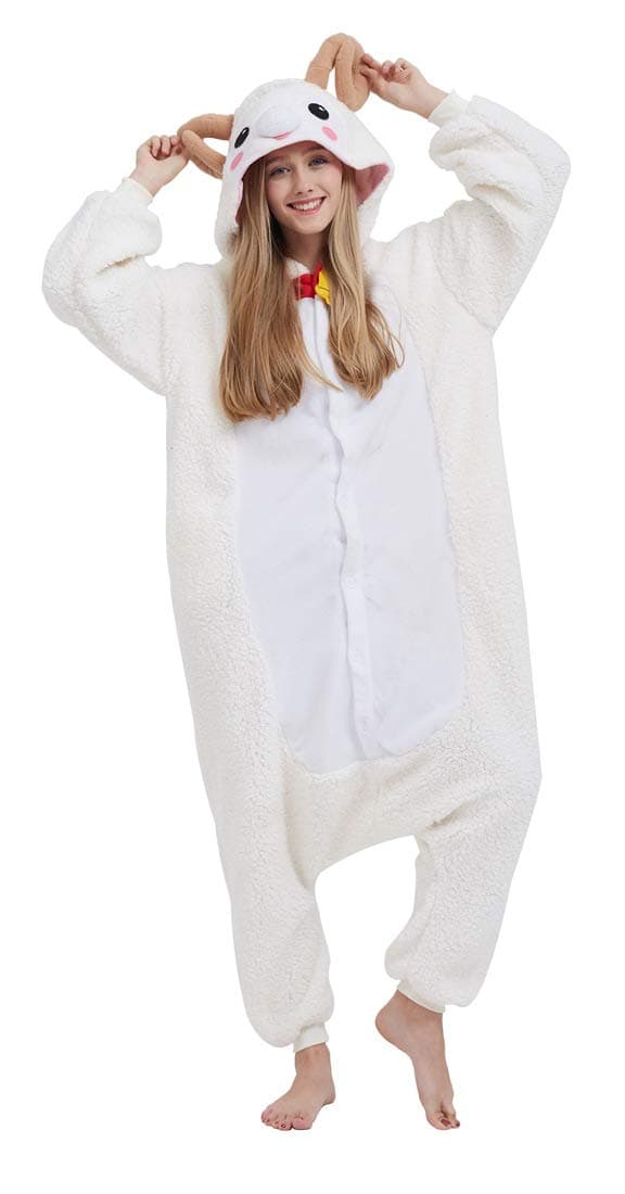 Onesie Adult Pajamas Homewear Cosplay Costume Animal Sleepwear, New Goat, L