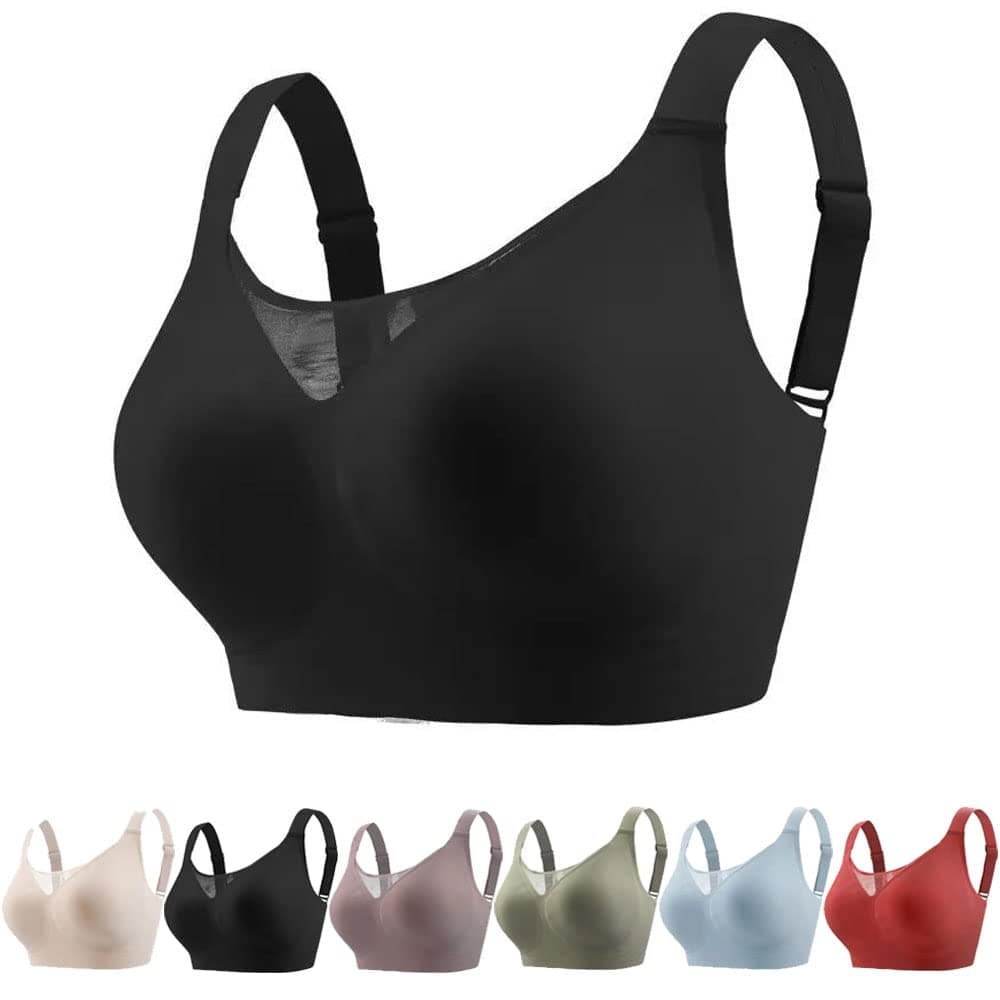 SopaeduonNew Gel Seamless Bra, Invisible Wireless Air Bra, Supportive Plus Size Sports Yoga Bra
