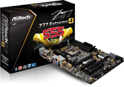 AsRock Z77 Extreme4 Motherboard (Socket 1155, Intel Z77, Up to 32GB DDR3, ATX, 2 x SATA3 6.0 Gb/s, Supports NVIDIA SLI and AMD CrossFireX, Premium Gold Caps)