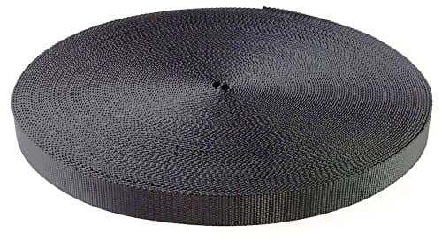 10 Yards - 1" Black Heavy Nylon Webbing