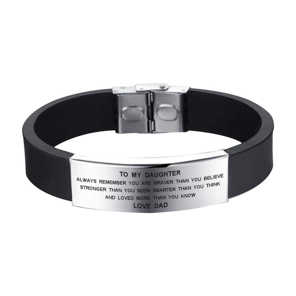 SOUSYOKYO to My Daughter Always Remember You are Braver Than You Believe Bracelet Love Dad Birthday Gift