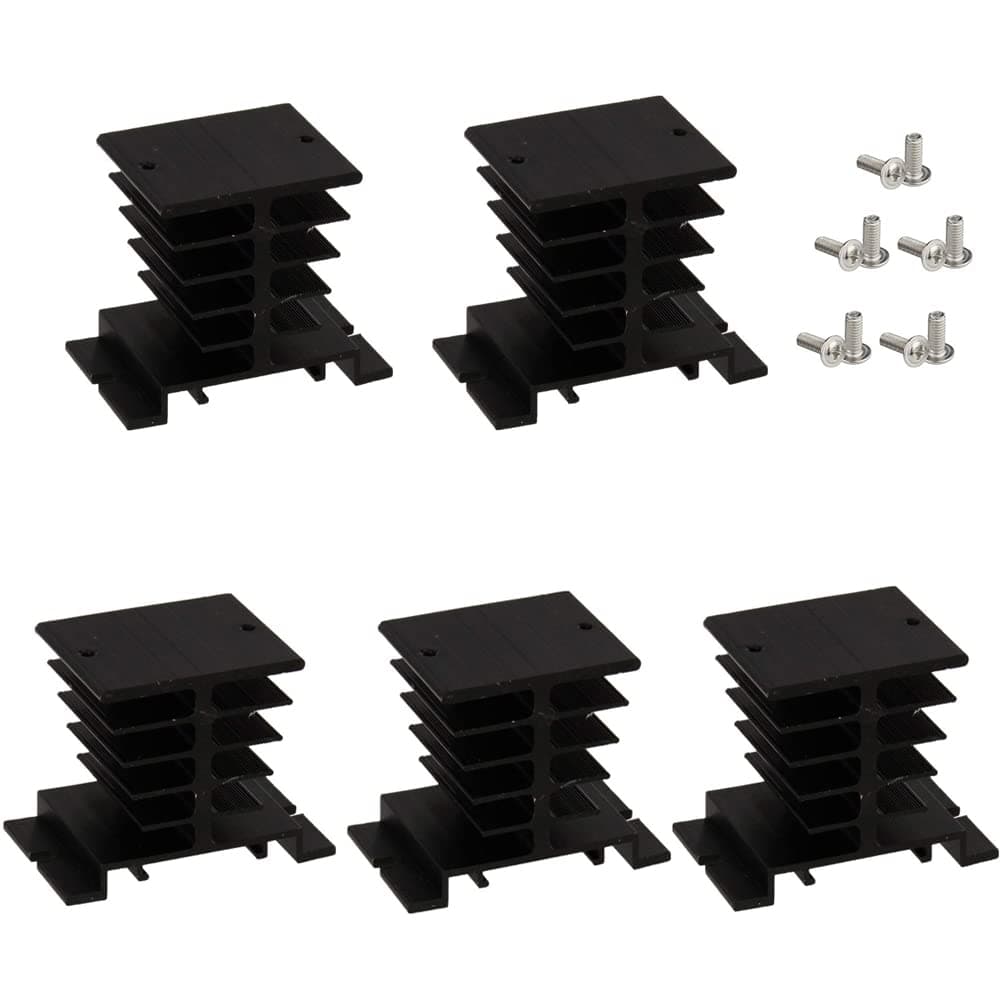 SSR-10,25,40A Solid State Relay Heat Sink, 5PCS Aluminum Heatsink PID Temperature Controller Heat Sink with Solid State Relay Cover for Solid State Relay and SSR Radiator Module