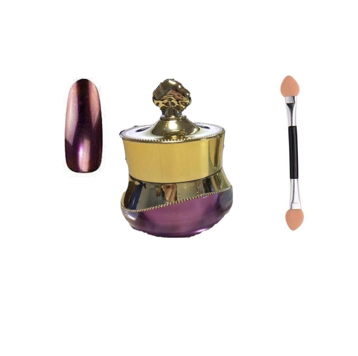 Chrome Powder For Nails Mirror Effect Nail Art Powder, WIth Free Sponge Brush Red, 6g