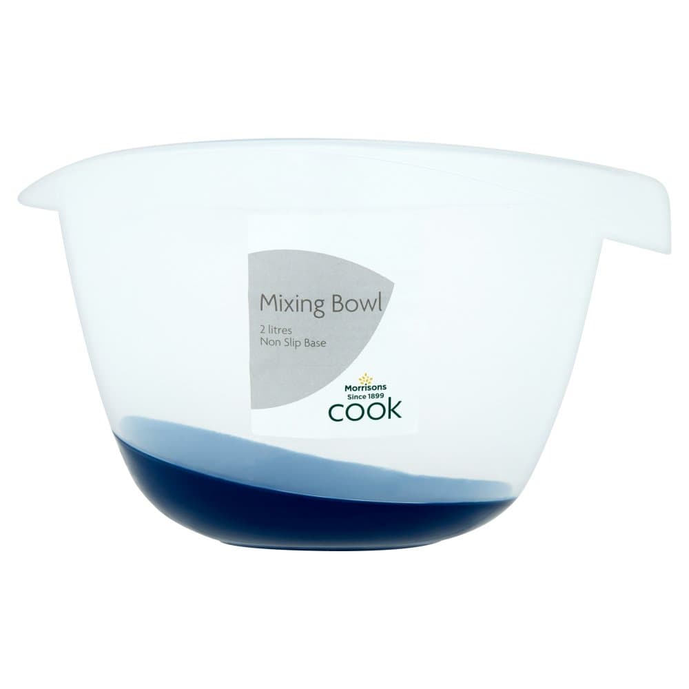Morrisons Cook Mixing Bowl 2 Litre with Non Slip Base, pack of 1, White