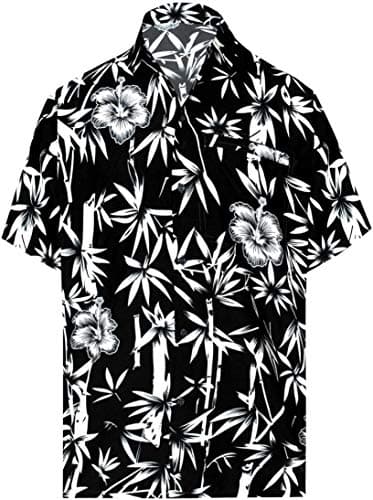 LA LEELAMen's Funky Beach Button Down Hawaiian Shirts