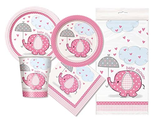 Pink Elephant Baby Shower Party Package Serves 16 (Pink)