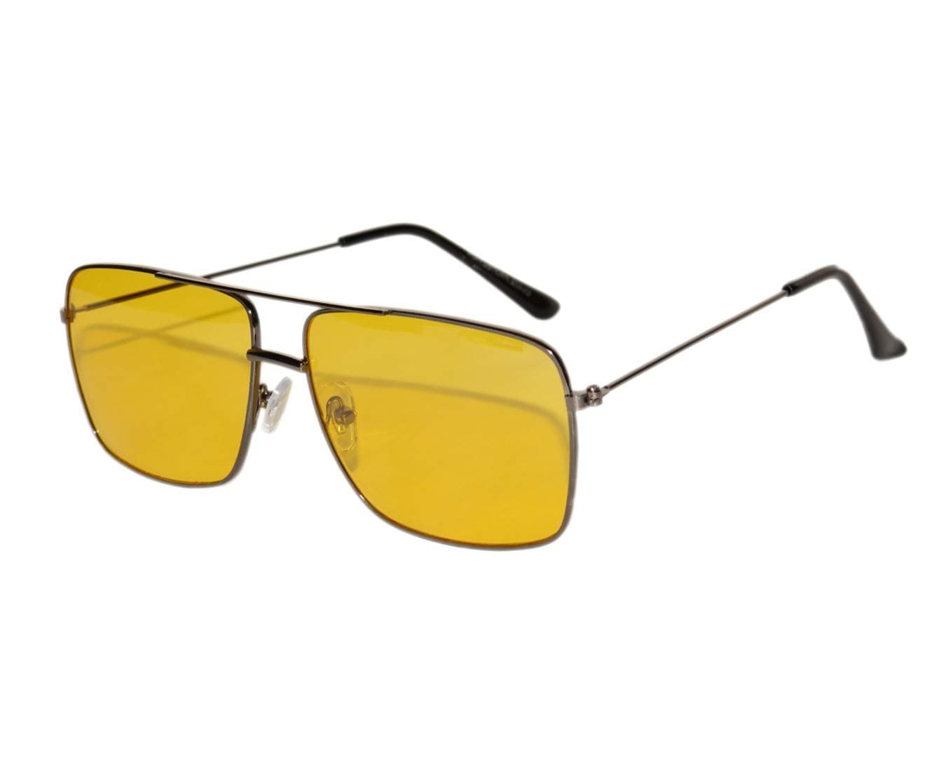 Peter JonesSquare Medium Size Unisex Yellow Non-Polarized Sunglass