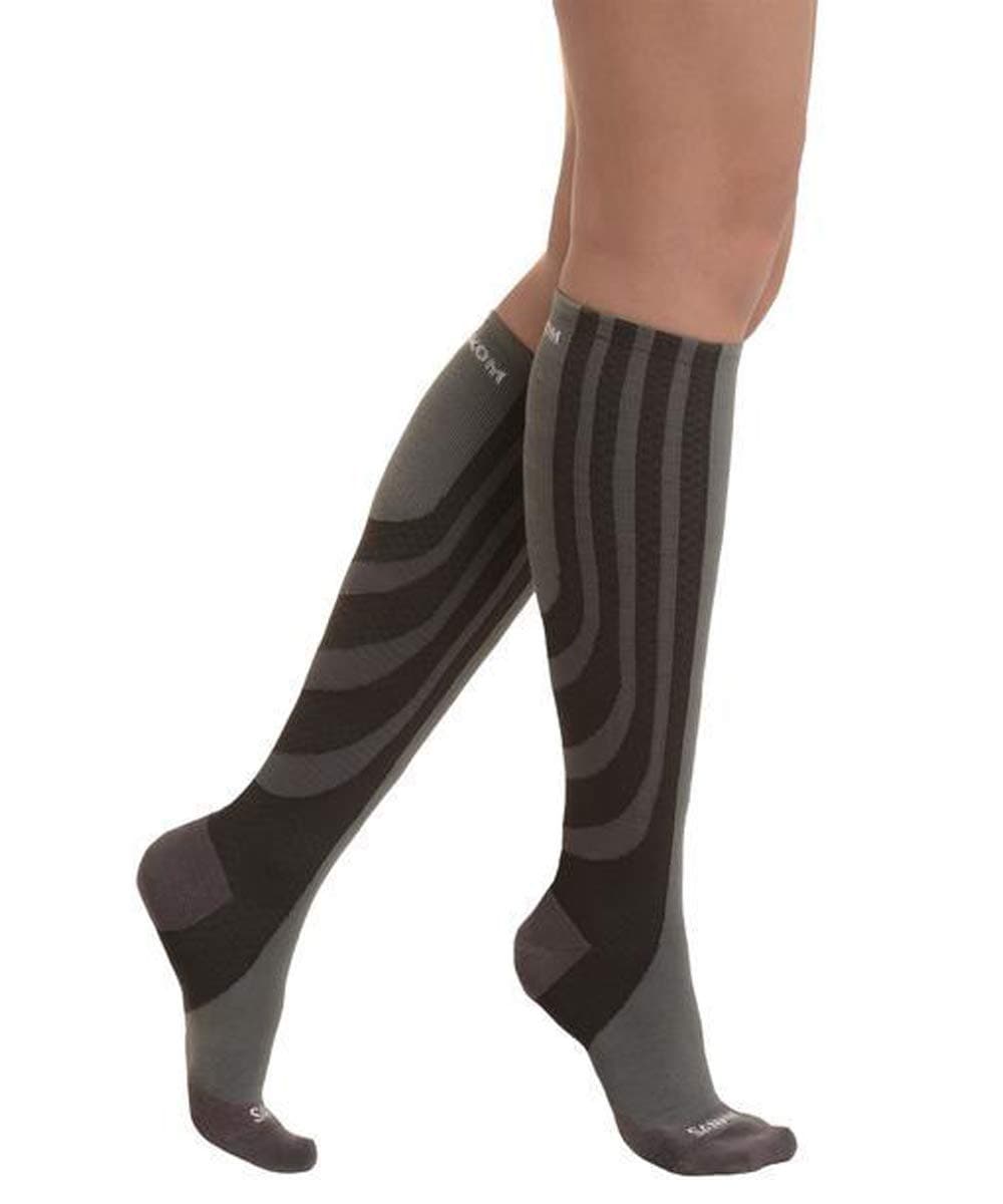 Comfortable Daily Wear - Patent Socks - with Targeted Compression (Gray, Regular I)