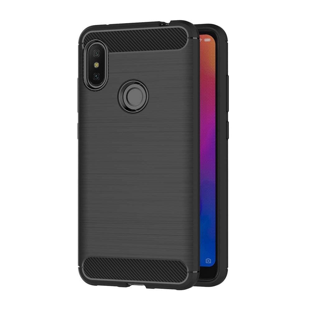 AICEK Compatible for Xiaomi Redmi Note 6 Pro Case, Black Silicone Cover for Redmi Note 6 Pro Bumper Covers for Redmi Note 6 Pro Black Carbon Fiber Case (6.26 inch)