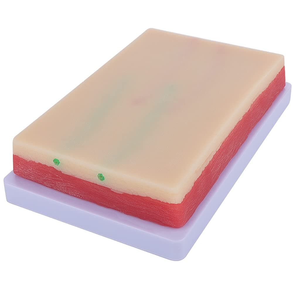 VTurboWay Venipuncture IV Injection Training Pad Model, Silicone Human Skin Suture Training Model, Injection Practice Pad, 4 Veins Imbedded, 3 Skin Layers(7.1" x 4" x 1.1")