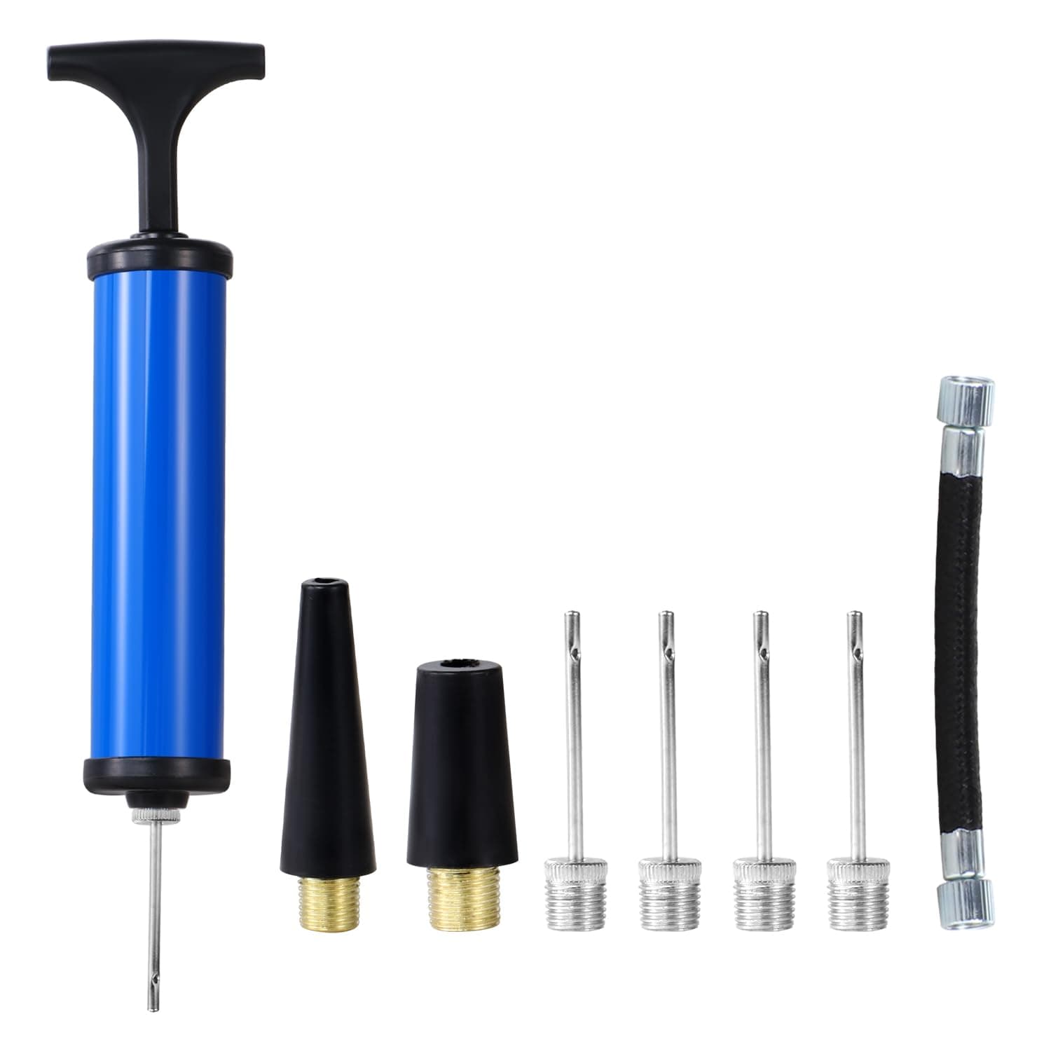 – Ball Pump with Needles Nozzles and Extension Hoses Portable Football Pump to Inflate Athletic Soccer Ball Football Volleyball Rugby Basketball