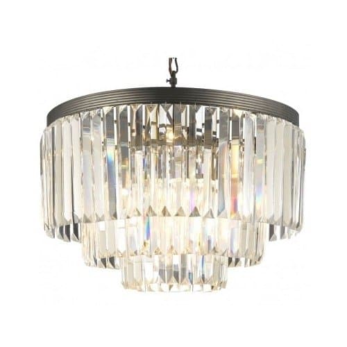 Crystal Glass Chandelier Hanging Fringe 3-tier Clear Lighting