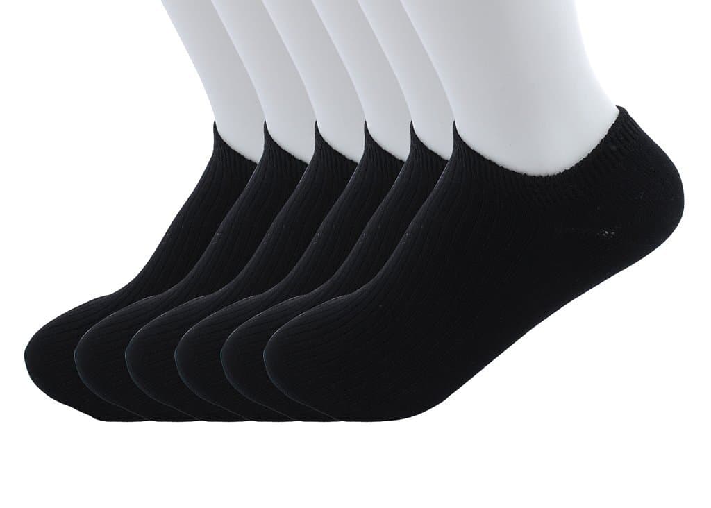 OurSilkRoad Women's Bamboo Ankle Crew Socks Pack of 6 Black