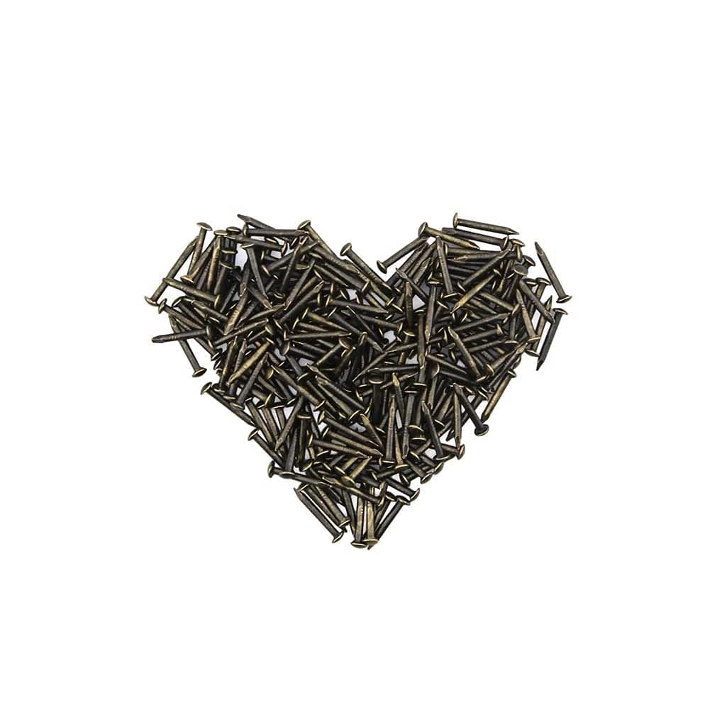 Tiny Wooden Nails for DIY Craft Projects, Antique Drawer Repairing, Mini Boxes Decorative Accessories[Set of 200pcs] (1×10mm, Bronze)