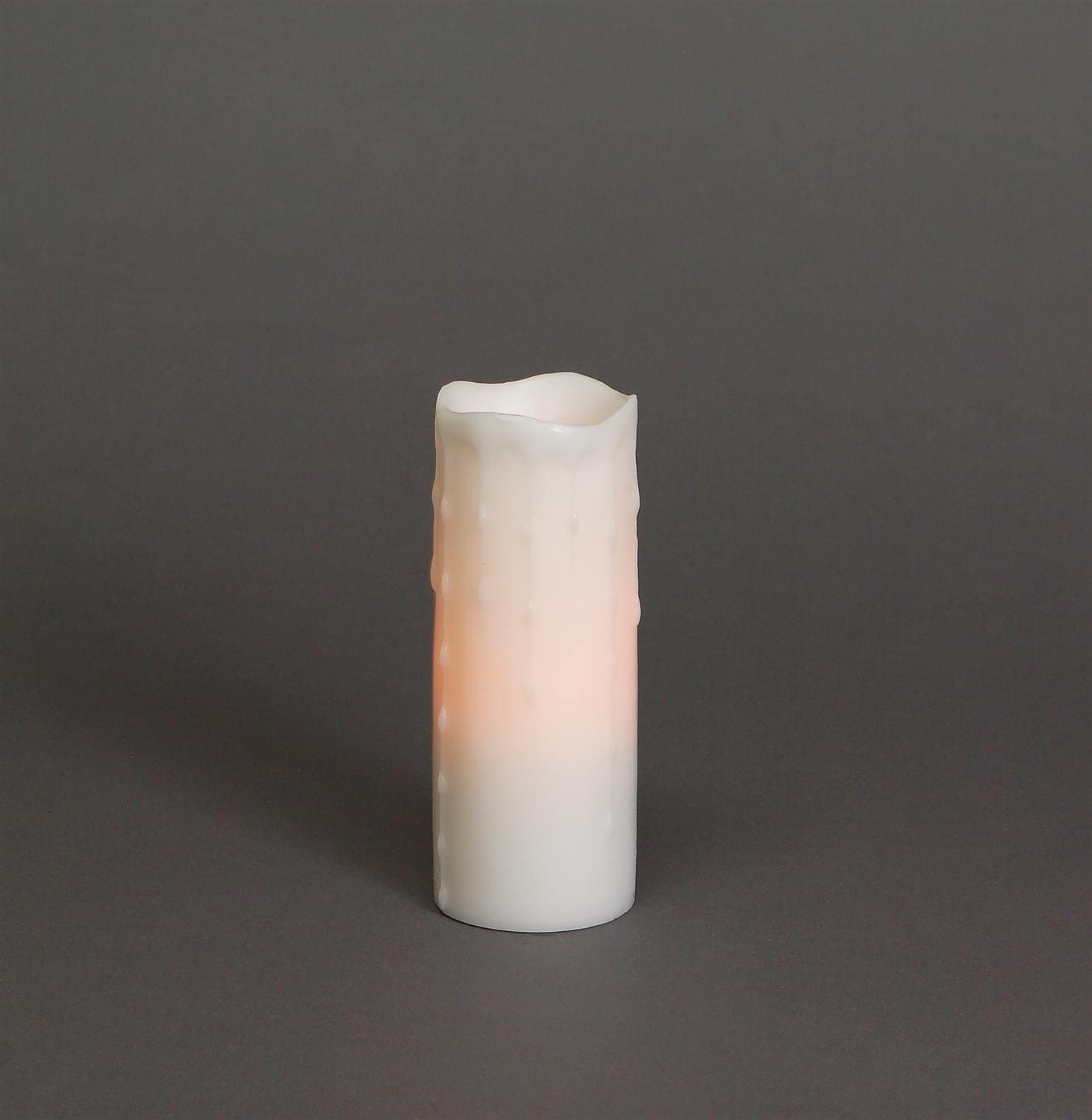 Melrose LED Wax Dripping Pillar Candle, 8 inches Height, Wax and Plastic
