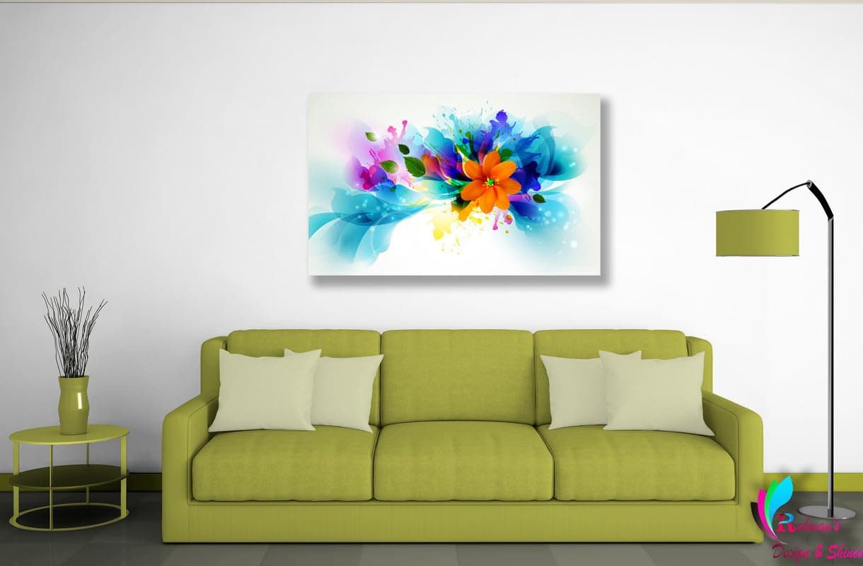 Rahman's Design & Shines Abstract Colors Single Frames Painting (20 Inches x 32 Inches) MDF