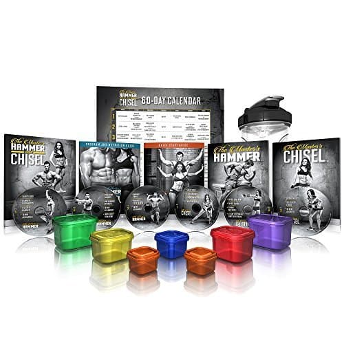 Beachbody The Master's Hammer and Chisel Base Kit with Autumn Calabrese and Sagi Kalev, DVD Workout, 60 Day Fitness Plan, Resistance Training Workouts, Includes Portion Control Containers