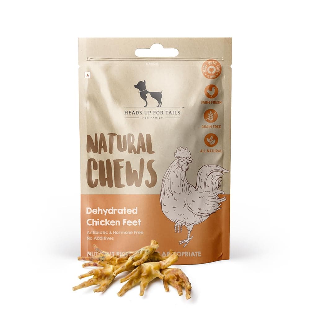 - Heads Up For Tails Sara's Natural Chews Dehydrated Chicken Feet Dog Treats-80 Gram, Adult, Dried