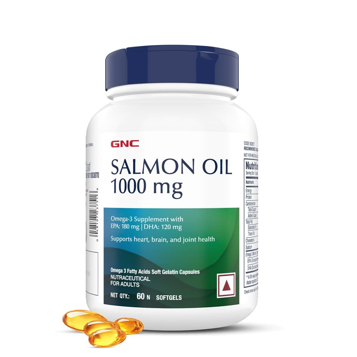 1000MG Salmon Oil for Men & Women | 60 Softgels | Rich Omega-3s with EPA & DHA | Relieves Joint Ache | Promotes Healthy Heart | Supports Memory | Protects Eye Health | Formulated in USA