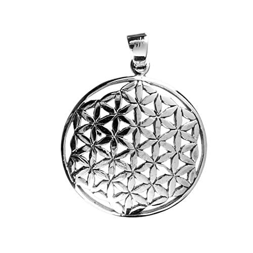 EXD Flower of Life Hexagon Sacred Polished 925 Sterling Silver Pendant Jewelry