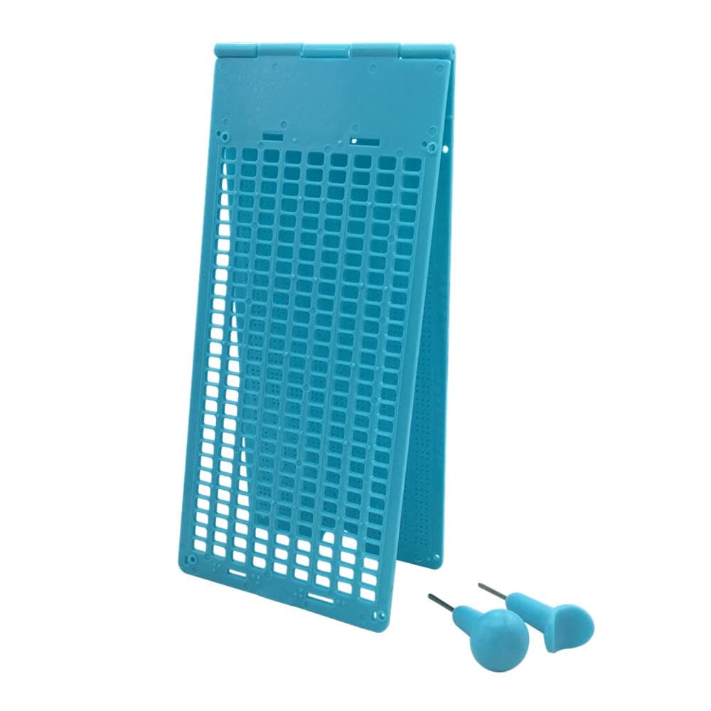 9 Lines 28 Cells Braille Writing Slate with 2 pcs Styluses, Braille Slate Kit, Blue