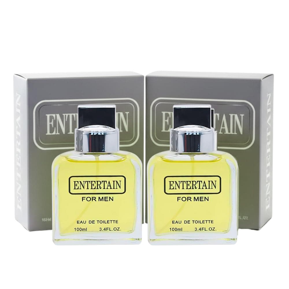 Cologne for Men 2-Pack – Entertain for Men Duo – Lavender, Lemon, Sage & Sandalwood Notes – Fresh, Woody, Masculine, Long-Lasting Eau de Parfum Set 2 × 3.4 fl oz