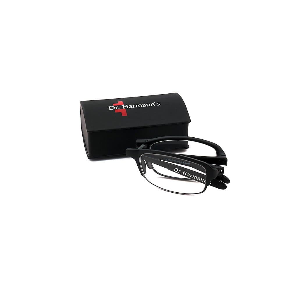 Dr Harmanns-Slim2 Reading Glasses TR90 Foldable Slim Reading Eyeglasses with pocket size cover | Power +2.75 Black colour