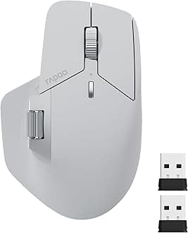 - MT760 Multi-Device Wireless Mouse, Bluetooth 5.0 and 2.4G Multi-Mode Connection, Up to 4 Devices, 11 Programmable Buttons, 4K DPI, 90 Days Battery Life, PC, Light Grey