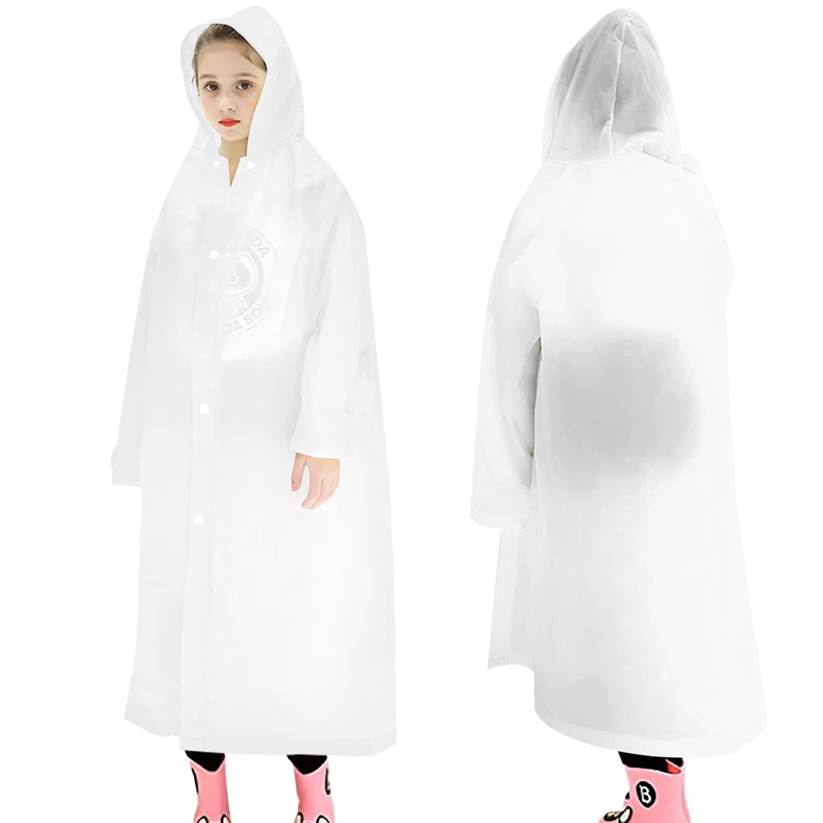 Kids Rain Coat for Girls Boys,Portable EVA Raincoat Lightweight Rain Poncho with Hood,Reusable Cute Children Raincoat for Travel Outdoor Climbing Cycling Hiking Camping