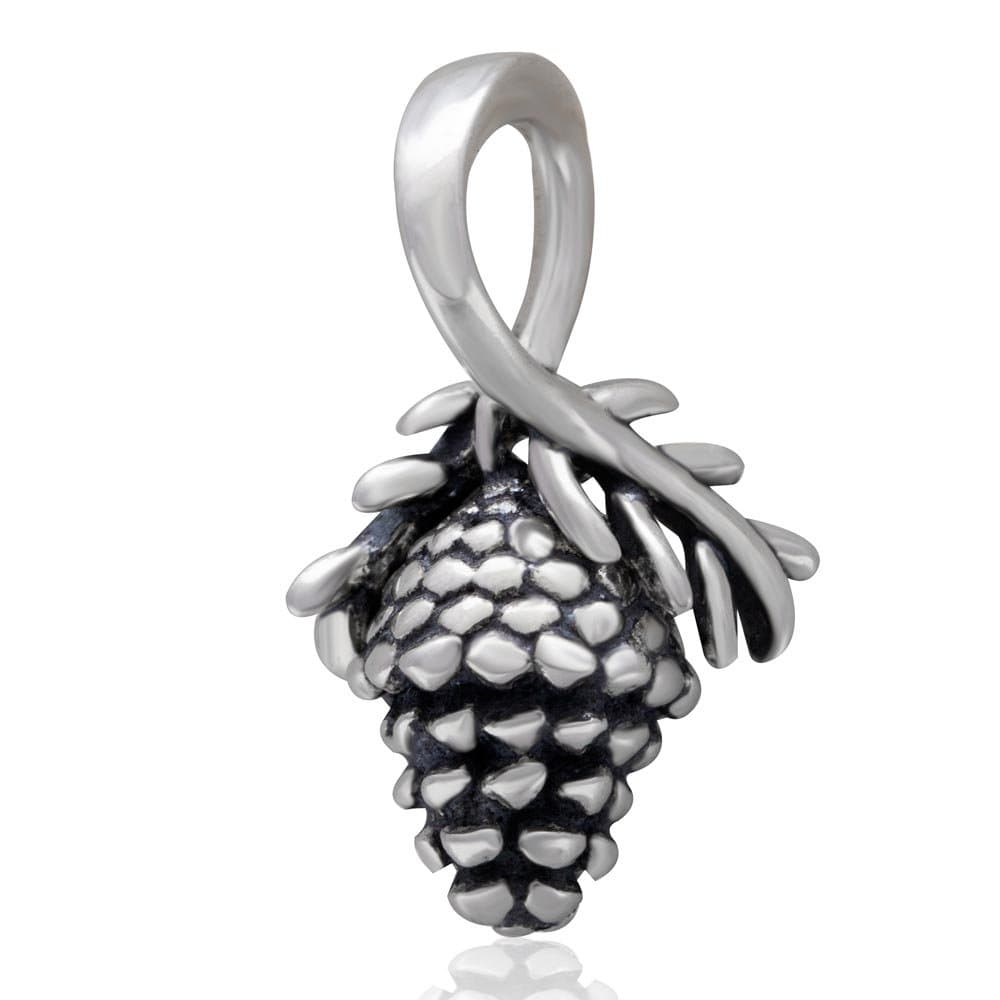 Pinecone Charms Pendant 925 Sterling Silver Christmas Charm Bead Winter Charm fit European Bracelet