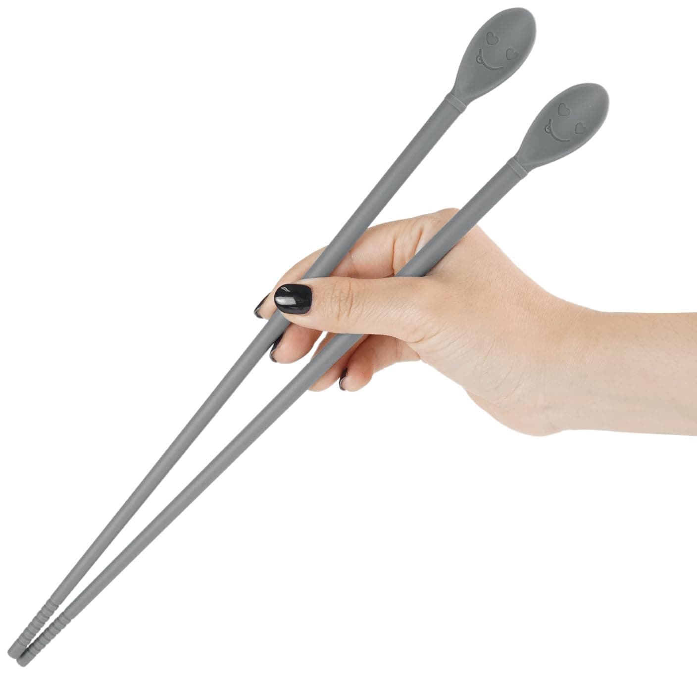 carrotez Silicone Cooking Chopsticks, Long (12 inch) Reusable Chopsticks for Cooking, Heat Resistant, Non-Scratch, Gentle on Cookware, 1 pair - Modern Grey