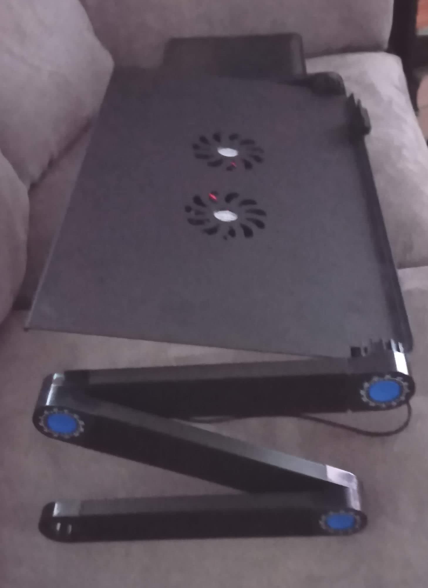 Kapoo Laptop Desk-Portable Laptop Stand Adjustable Ergonomic Laptop Table with 2 CPU Cooling Fans and Aluminum Mouse Pad,360 Degree Adjustable Legs