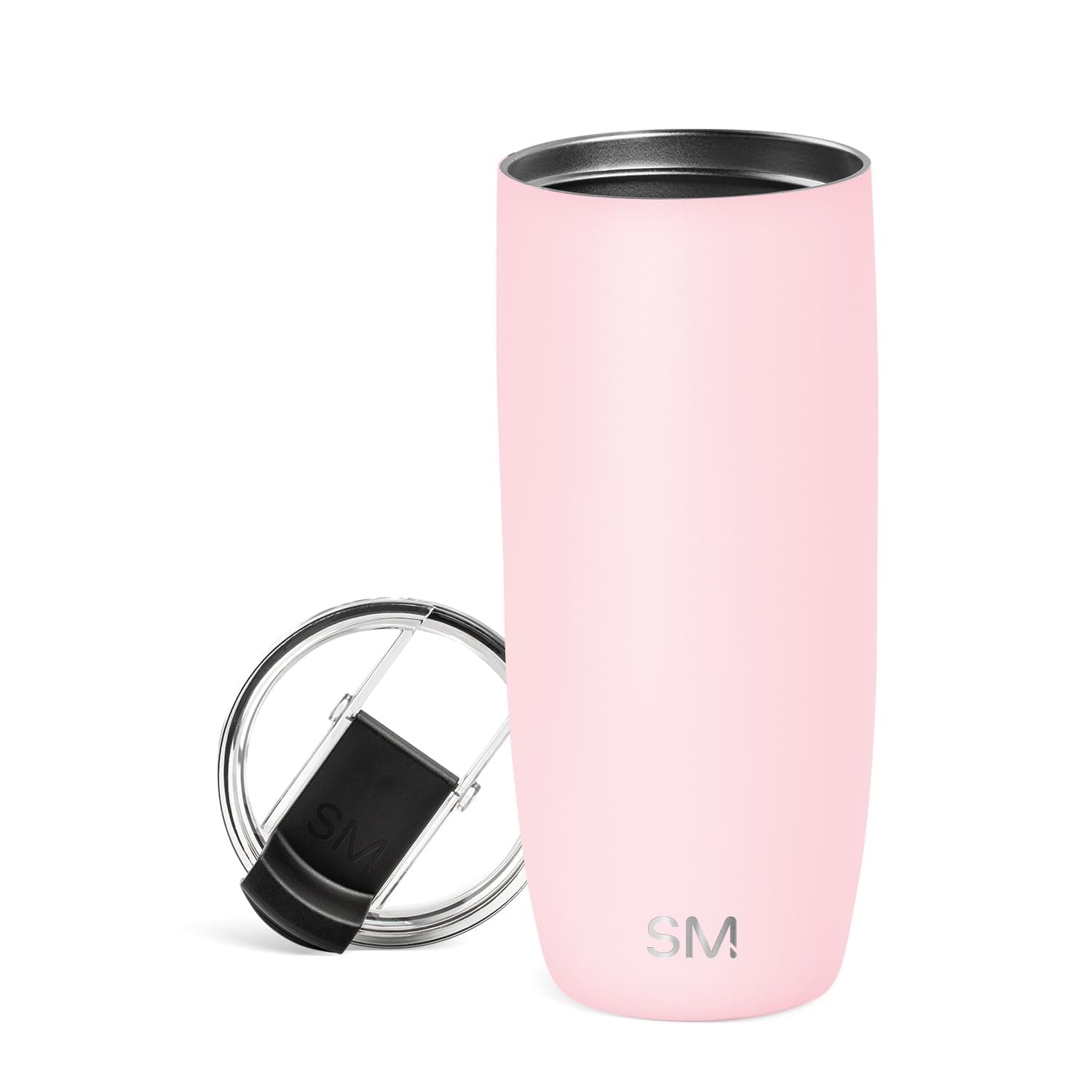 Travel Coffee Mug Tumbler with Flip Lid | Reusable Insulated Stainless Steel Cold Brew Iced Coffee Cup Thermos | Gifts for Women Men Him Her | Voyager Collection | 20oz | Blush