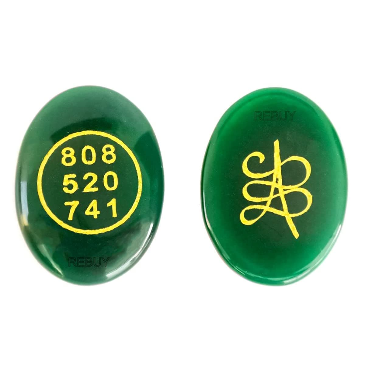 Green Jade Stone Money Switch Word Symbol Zibu | Natural Healing Crystal Oval Shape Gemstone for Attracts Money Luck in Career & Business, Supports Heart Chakra, Reiki Vastu & Feng Shui