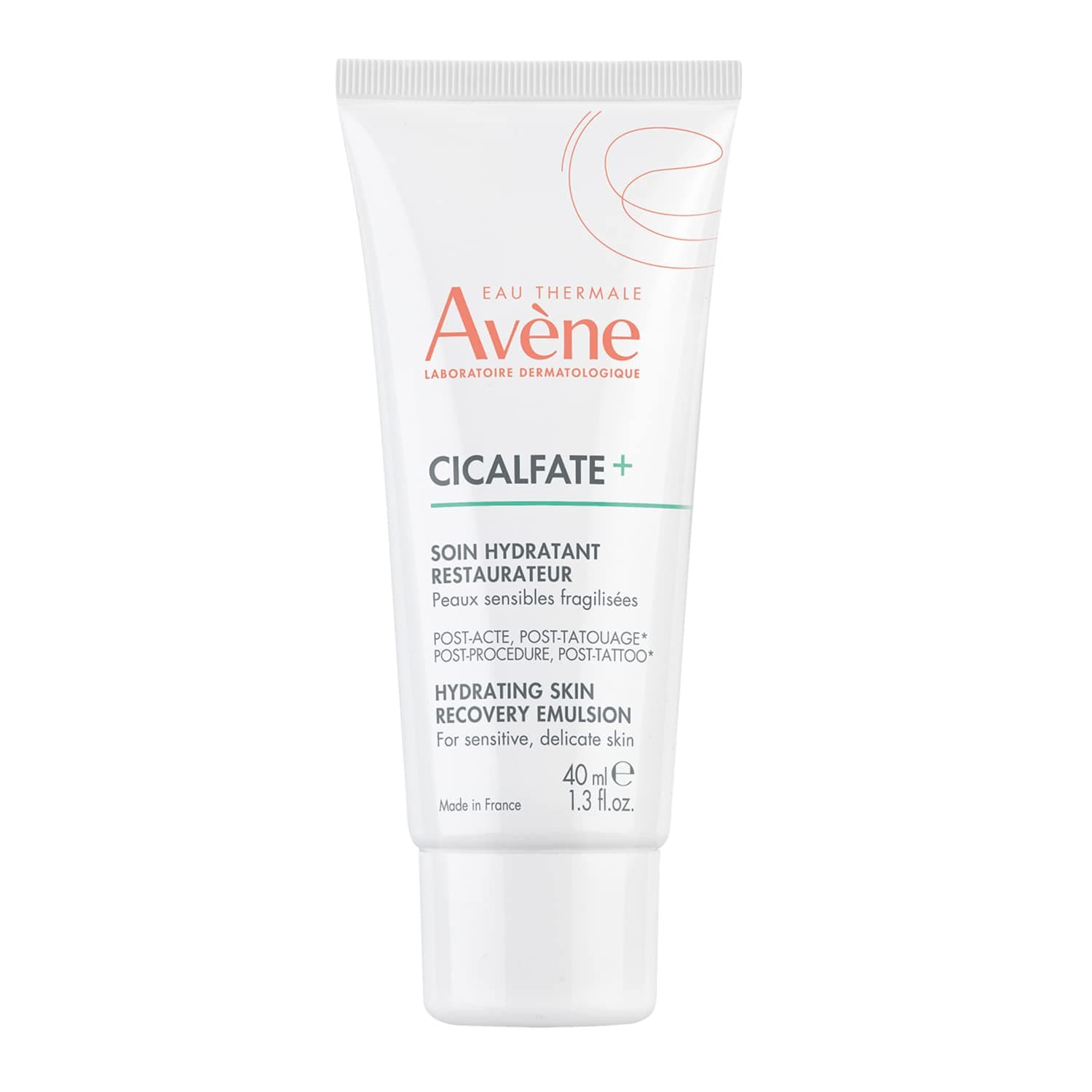 Avène Cicalfate+ Hydrating Skin Recovery Emulsion for post-procedure & post-tattoo, helps restore skin barrier, 24hr hydration, 1.3 Fl Oz