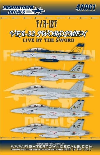 FTD48061 1:48 F-18F Super Hornet VFA-32 Swordsmen Live by The Sword Decal Sheet