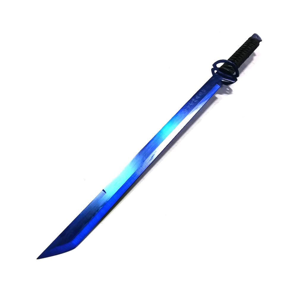 27" Ninja Sword Full Tang Machete Musashi Style Tsuba (Blue)