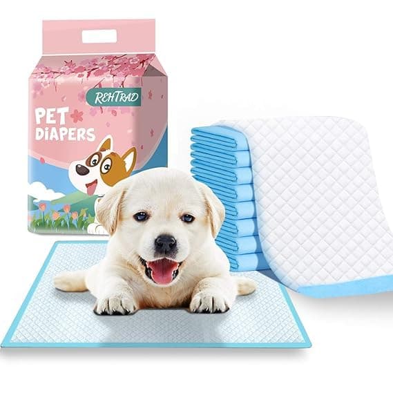 Pack of 10 Pee Pads for Dogs,Pet and Puppy Training Pads,Water Proof Dog Pee pad- 60 x 90CM (Pack of 10, M:60 x 90CM)
