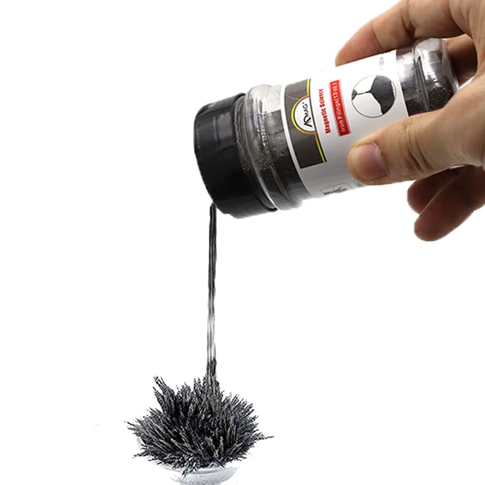 AOMAG Magnetic Sand Iron Filings Magnetic Power for Magnet Education and School Projects, Storage (13 Ounces) with Shaker Lid, 1 Pack Iron Oxide Powder Shavings for Science