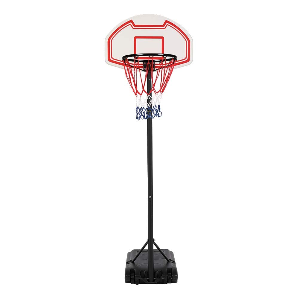 FCH Portable Basketball Hoop Height Adjustable Basketball Stand Backboard System for Kids Teenagers Youth w/Wheels Indoor & Outdoo (Red, White)