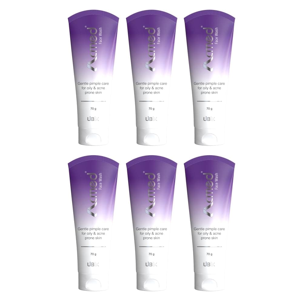 Acmed Pimple Care Face Wash for Acne Prone Skin (70grams) : Pack of 06