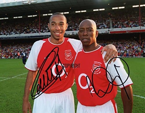 LIMITED EDITION THIERRY HENRY IAN WRIGHT ARSENAL SIGNED PHOTOGRAPH + CERT PRINTED AUTOGRAPH